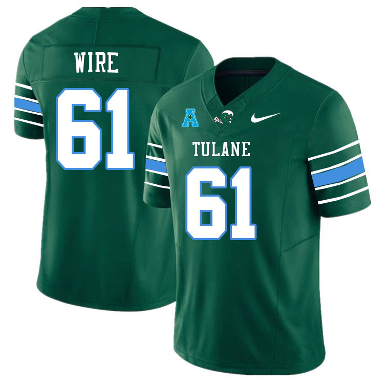 Tulane Green Wave #61 Cameron Wire College Football Jerseys Stitched Sale-Green